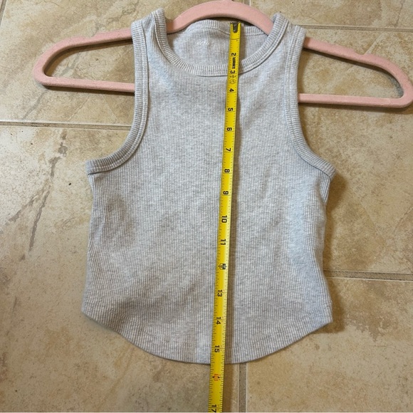 Aerie Gray Ribbed Cropped Tank Top - Picture 5 of 7